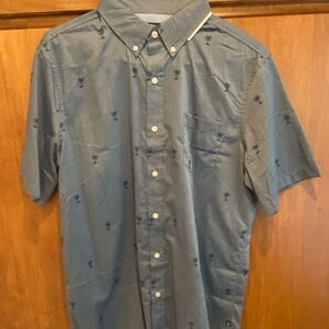 Chaps Blue Palm Tree Casual Shirt